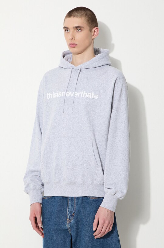 thisisneverthat cotton sweatshirt T-logo LT Hoodie gray TN240TSWHO01