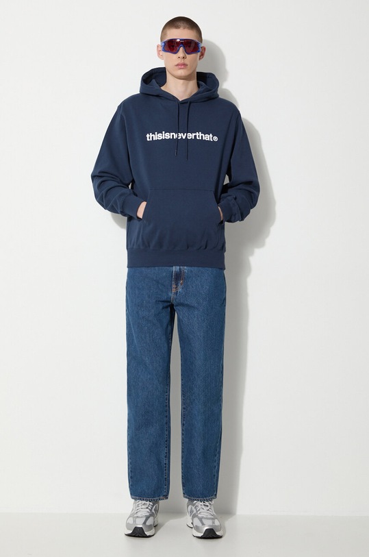 Bavlněná mikina thisisneverthat T-logo LT Hoodie TN240TSWHO01 námořnická modř SS24