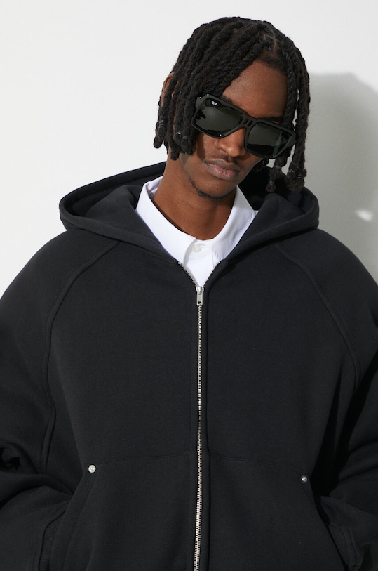 1017 ALYX 9SM cotton sweatshirt Belted Buckle Zip Hoodie AAMSW0227FA01 black