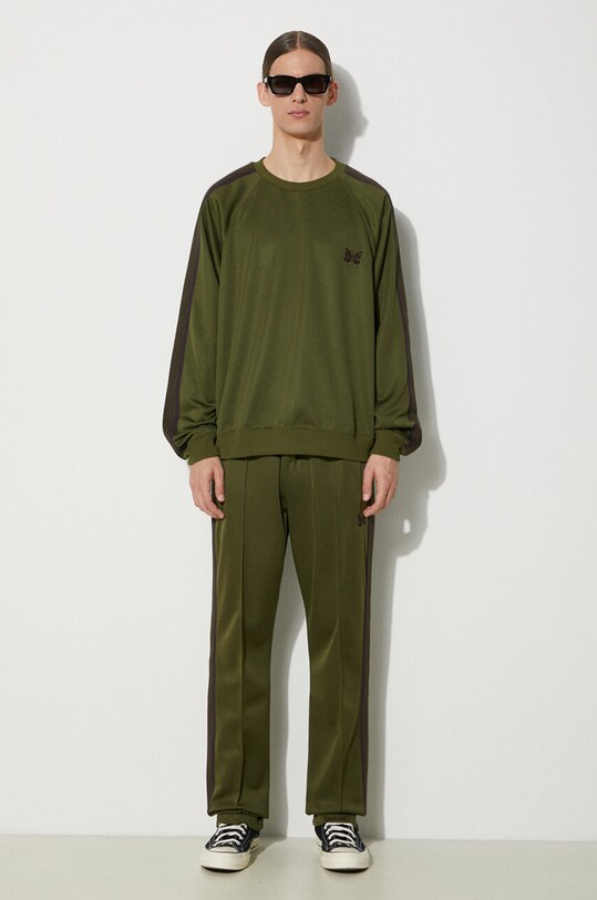 Needles felpa Track Crew Neck Shirt OT227 verde SS24