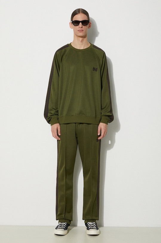 Кофта Needles Track Crew Neck Shirt OT227 зелений SS24
