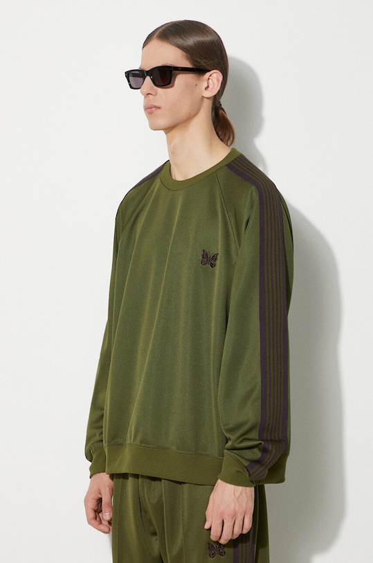 Кофта Needles Track Crew Neck Shirt зелений OT227