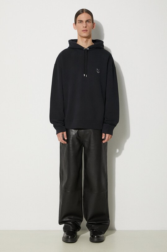 Maison Kitsuné bluza bawełniana Bold Fox Head Patch Oversize Hoodie LM00705KM0001 czarny AA00
