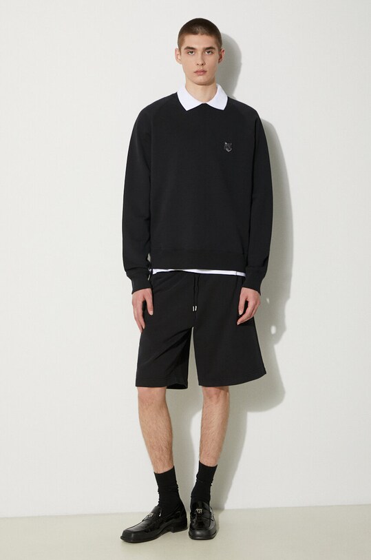 Maison Kitsuné felpa in cotone Bold Fox Head Patch Oversize Sweatshirt MM00304KM0001 nero AA00