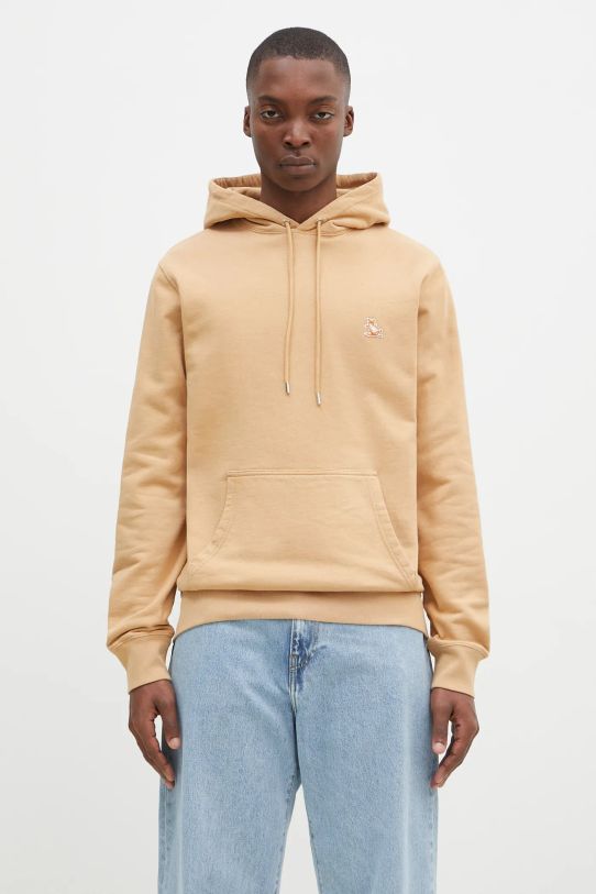 Хлопковая кофта Maison Kitsuné Chillax Patch Regular Hoodie хлопок оранжевый LM00706KM0001