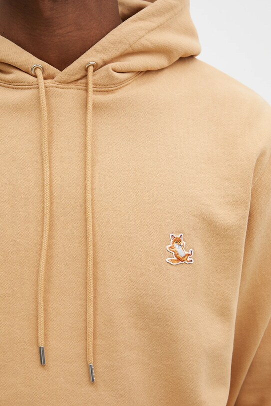 Bavlněná mikina Maison Kitsuné Chillax Patch Regular Hoodie oranžová LM00706KM0001
