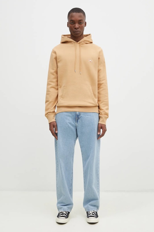 Bavlněná mikina Maison Kitsuné Chillax Patch Regular Hoodie LM00706KM0001 oranžová