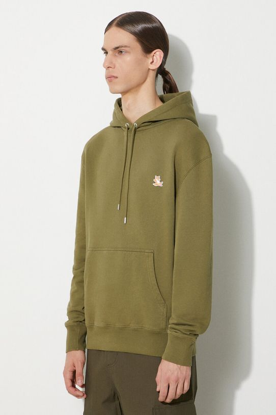 Maison Kitsuné cotton sweatshirt Chillax Patch Regular Hoodie cotton green LM00706KM0001