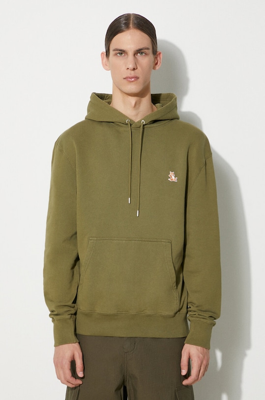 Maison Kitsuné cotton sweatshirt Chillax Patch Regular Hoodie green LM00706KM0001