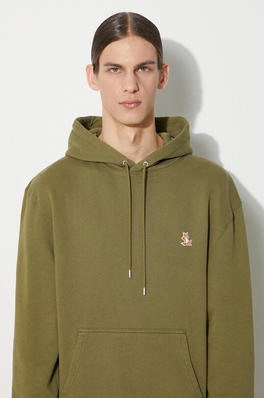 Maison Kitsuné felpa in cotone Chillax Patch Regular Hoodie LM00706KM0001 verde