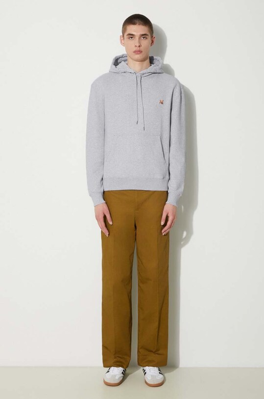 Maison Kitsuné cotton sweatshirt Fox Head Patch Regular Hoodie LM00702KM0001 blue AW24