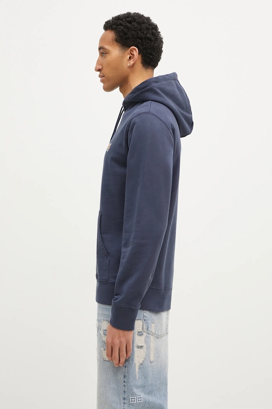 Хлопковая кофта Maison Kitsuné Fox Head Patch Regular Hoodie LM00702KM0001 тёмно-синий AW24