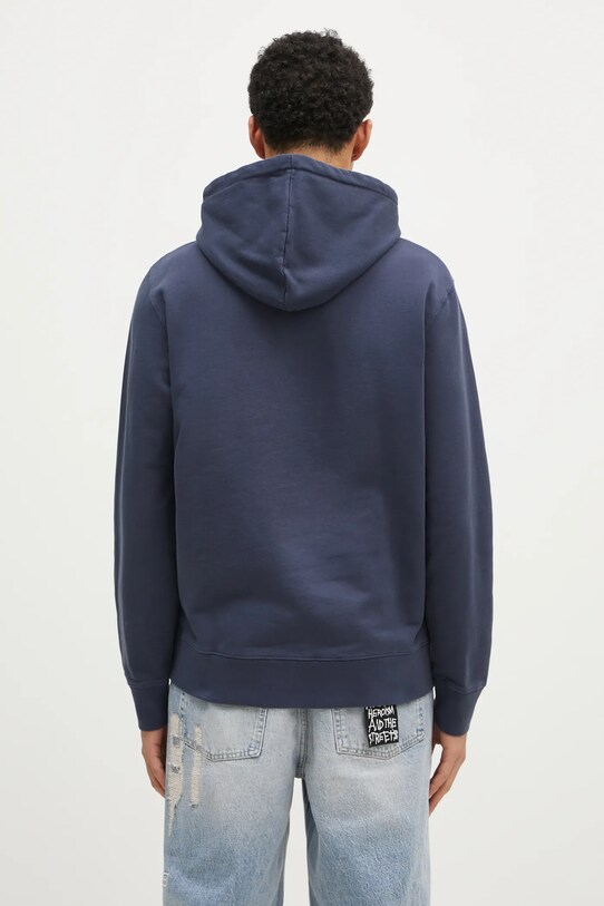 Oblečenie Bavlnená mikina Maison Kitsuné Fox Head Patch Regular Hoodie LM00702KM0001 tmavomodrá