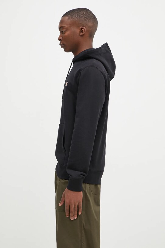 Maison Kitsuné bluza bawełniana Fox Head Patch Regular Hoodie LM00702KM0001 czarny AW24