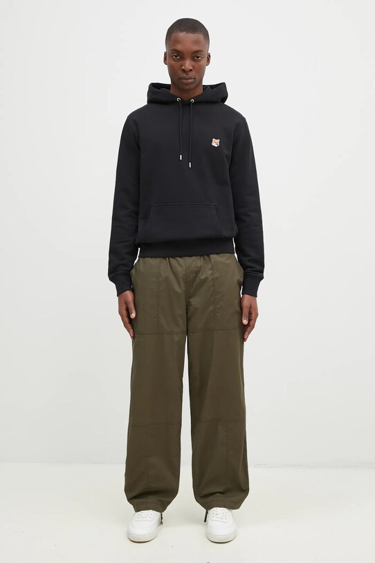 Maison Kitsuné bluza bawełniana Fox Head Patch Regular Hoodie LM00702KM0001 czarny