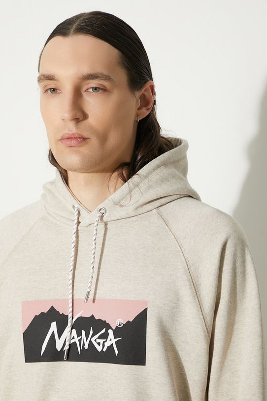 Dukserica Nanga Eco Hybrid Box Logo Sweat Hoodie NW2311.1F202 bež