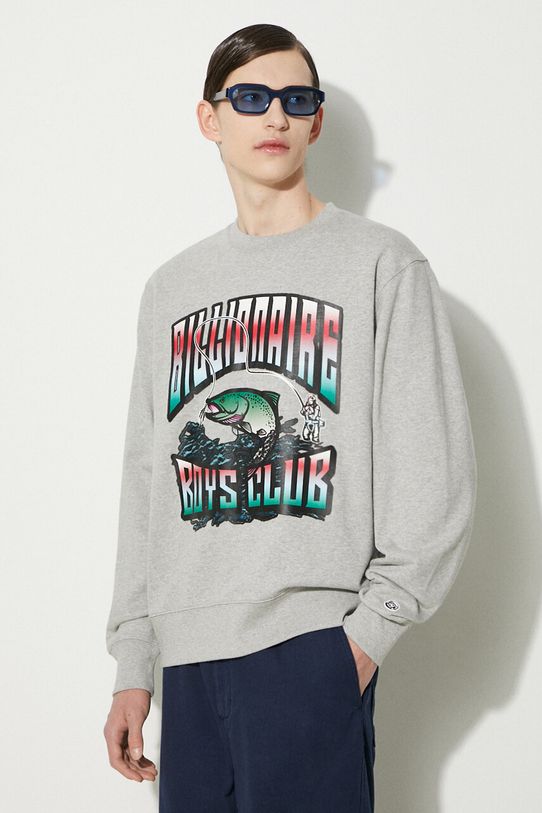 Bavlnená mikina Billionaire Boys Club Big Catch Crewneck bavlna sivá B24230