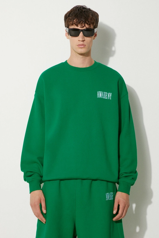 Awake NY cotton sweatshirt Awake Crewneck cotton green SP24.CN002