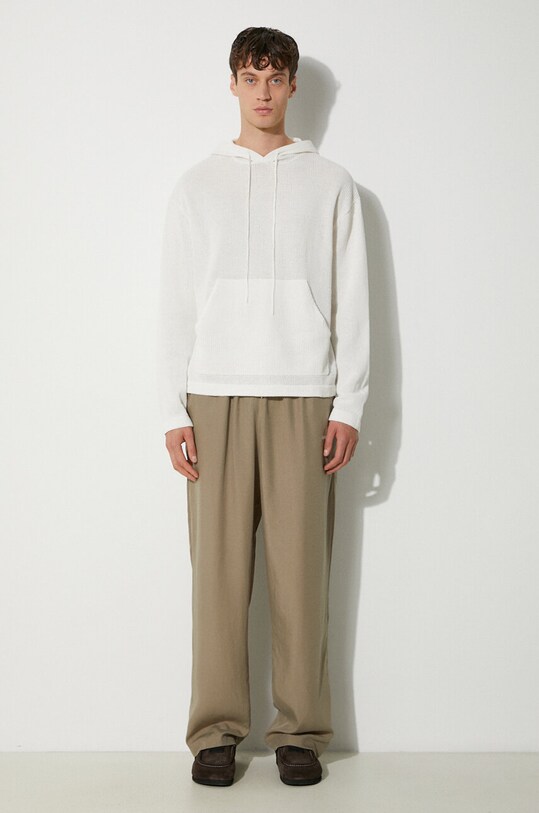 Хлопковая кофта MKI MIYUKI ZOKU Loose Gauge Hoody LOOSE.GAUGE.HOODY белый AA00