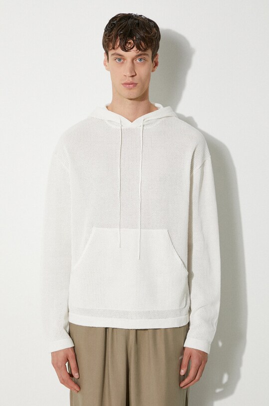 Одежда Хлопковая кофта MKI MIYUKI ZOKU Loose Gauge Hoody LOOSE.GAUGE.HOODY белый