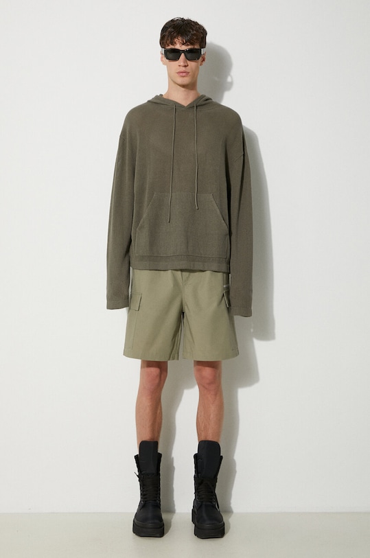 MKI MIYUKI ZOKU felpa in cotone Loose Gauge Hoody LOOSE.GAUGE.HOODY verde AA00