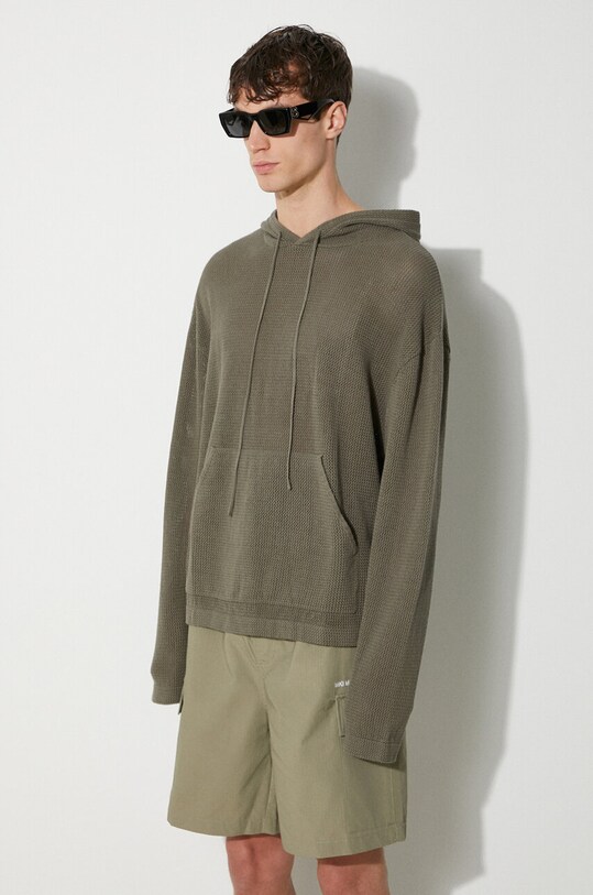 MKI MIYUKI ZOKU hanorac de bumbac Loose Gauge Hoody LOOSE.GAUGE.HOODY verde