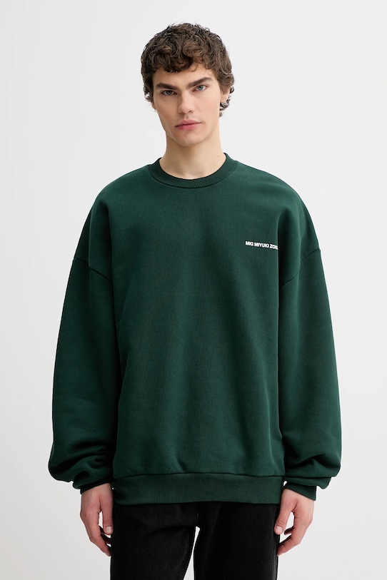 Mikina MKI MIYUKI ZOKU Uniform Crewneck Sweat bez kapucne zelená UNIFORM.CREWNECK.SWEAT