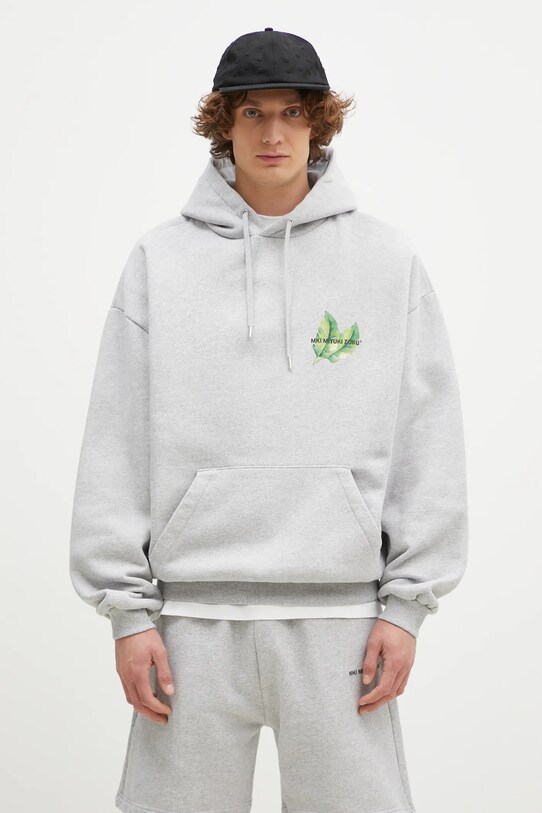 Oblečenie Mikina MKI MIYUKI ZOKU Leaf Hoody LEAF.HOODY sivá