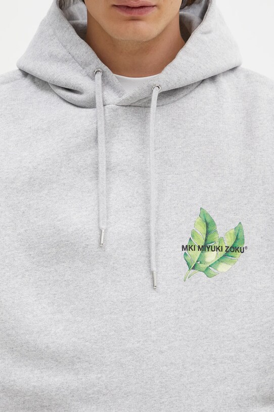 Mikina MKI MIYUKI ZOKU Leaf Hoody sivá LEAF.HOODY