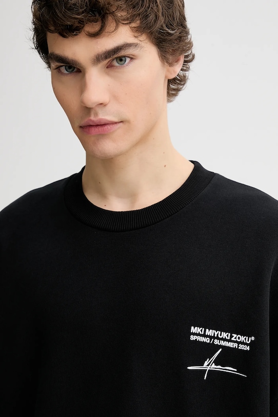 Pulover MKI MIYUKI ZOKU Resort Crewneck Sweat črna RESORT.CREWNECK.SWEAT