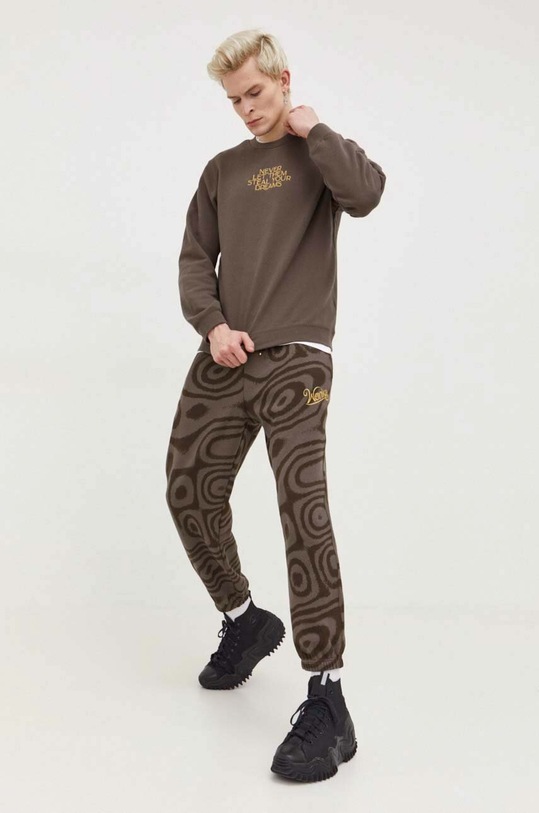Бавовняна кофта Converse x Wonka коричневий 10026543.A01