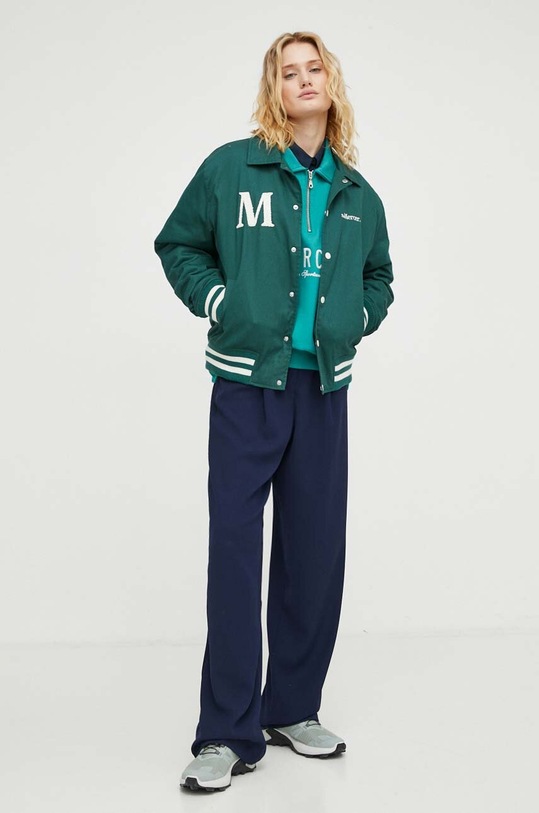 Odzież The Mercer Brand bluza bawełniana The Quarter Zip MEAP241007 zielony