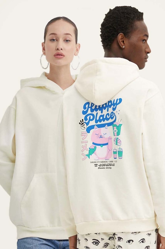 Суичър Kaotiko с качулка бежов AO024.01.G002