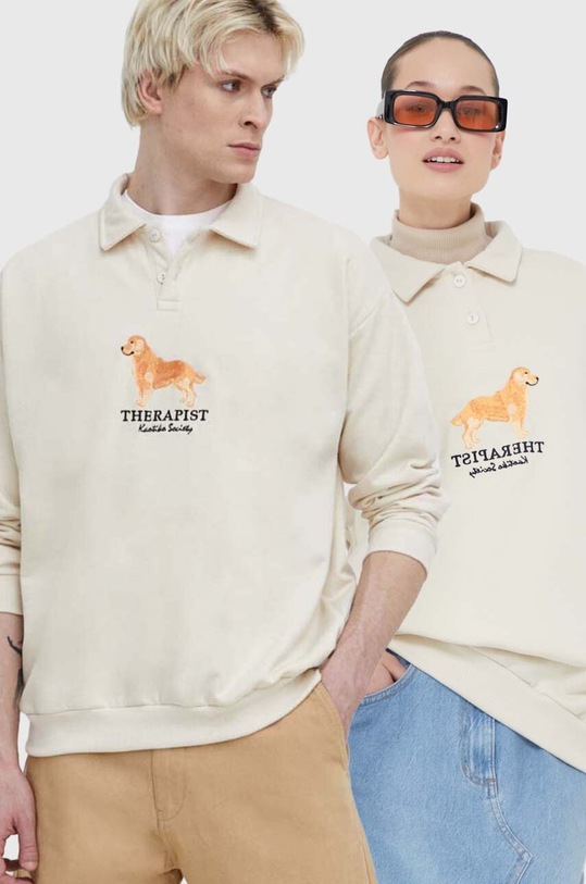 Mikina Kaotiko bez kapuce béžová AM016.02.G002