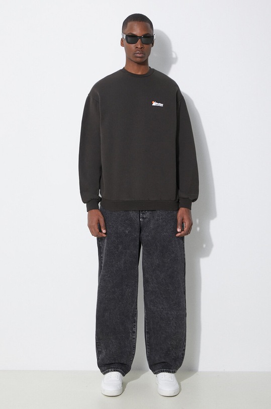 Butter Goods bluza Distressed Pigment Dye Crewneck BGQ1241302 czarny SS24