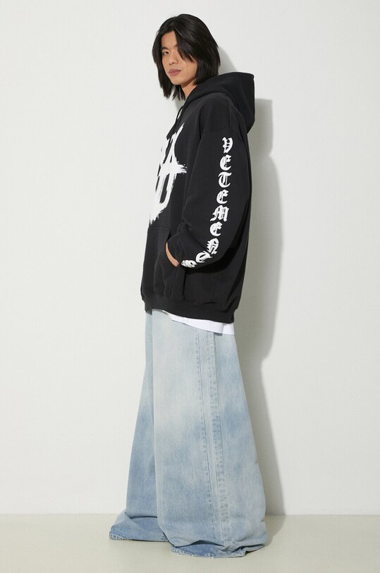 VETEMENTS sweatshirt Double Anarchy Hoodie UE64HD700BW black SS24