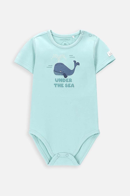 Coccodrillo body bawełniane niemowlęce niebieski WC4412204UOB