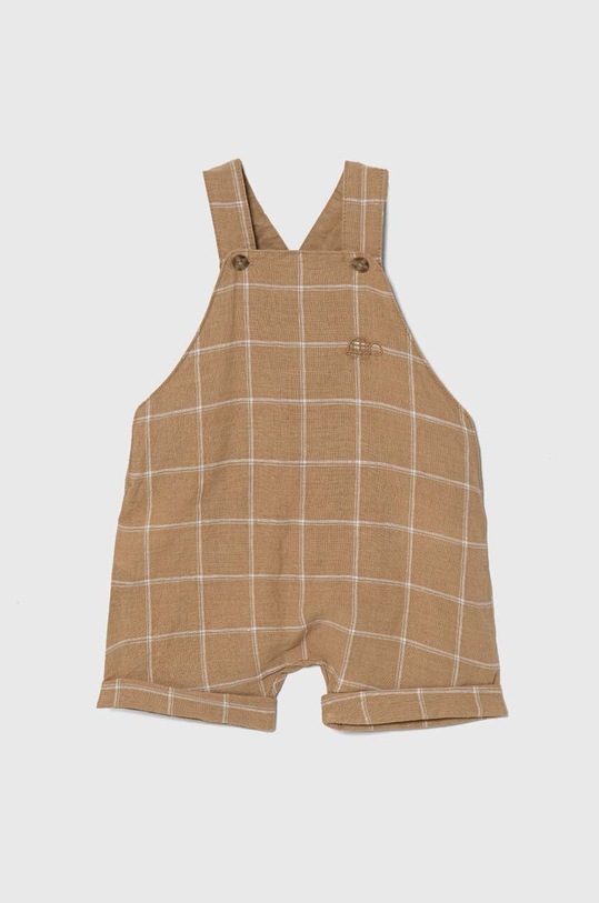 Kojenecký plátěný overal United Colors of Benetton Kojenecký výrobek hnědá 45Q1AT00U.W.Seasonal