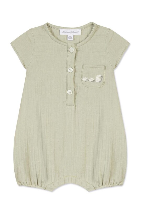 Хлопковый ромпер для младенцев Tartine et Chocolat TY33050.80 зелёный SS24