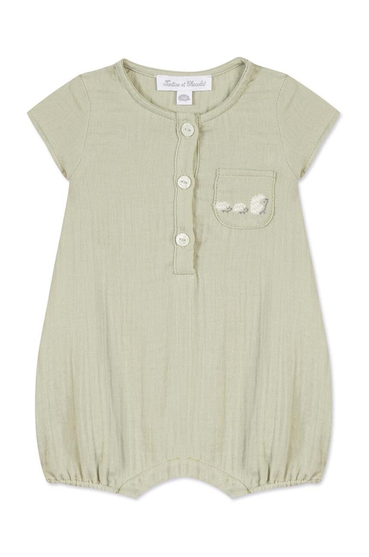 Бавовняний ромпер для немовлят Tartine et Chocolat TY33050.80 зелений SS24