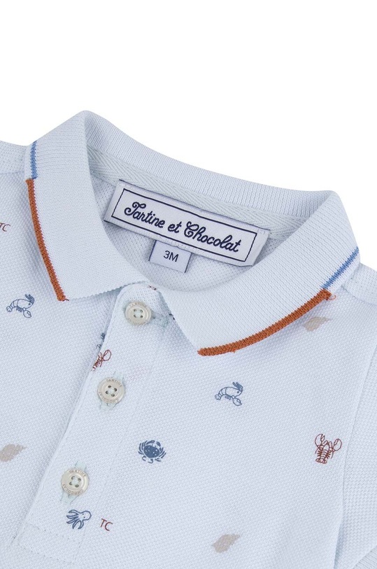 Tartine et Chocolat rampers bawełniany niemowlęcy niebieski TY33071.80