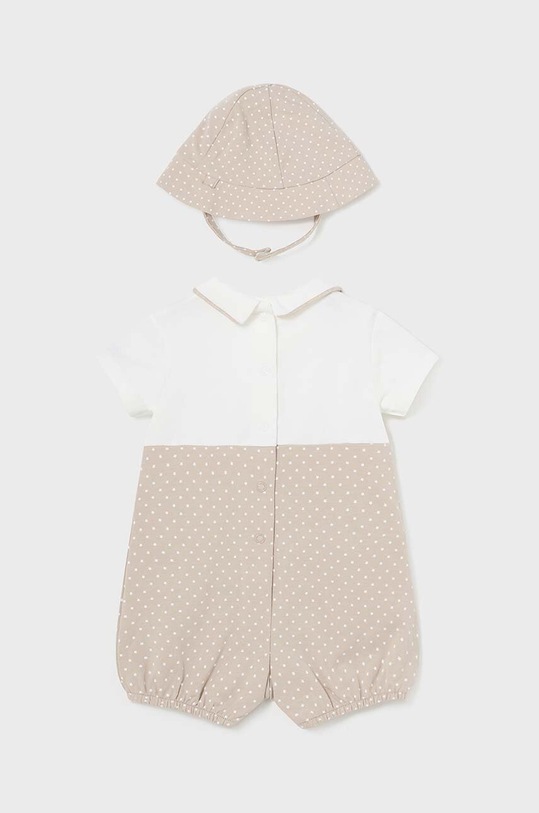 Mayoral Newborn rampers bawełniany niemowlęcy 1616.1C.Newborn.PPYH beżowy SS24