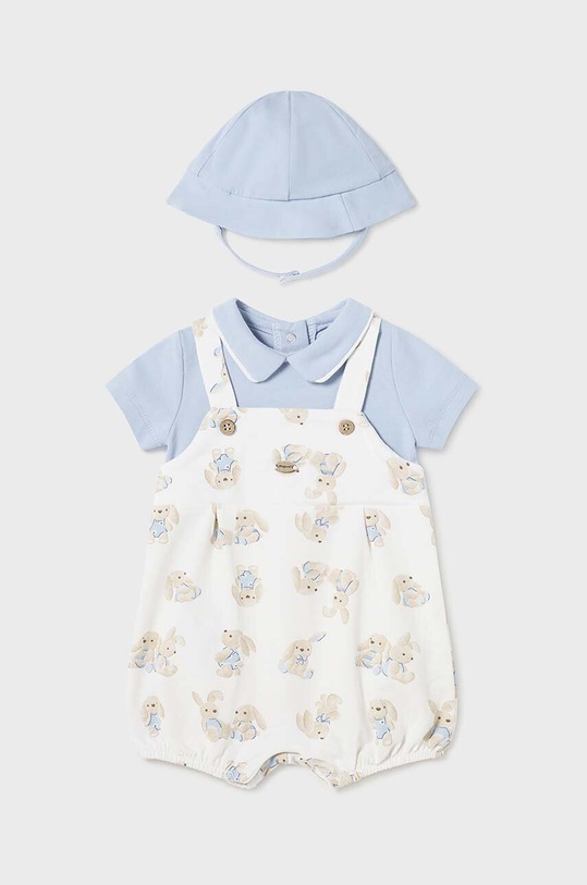 Mayoral Newborn rampers bawełniany niemowlęcy 1616.1C.Newborn.PPYH niebieski SS24