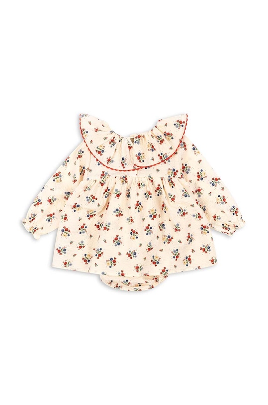 Konges Sløjd body din bumbac pentru bebelusi KS100145 portocaliu SS24