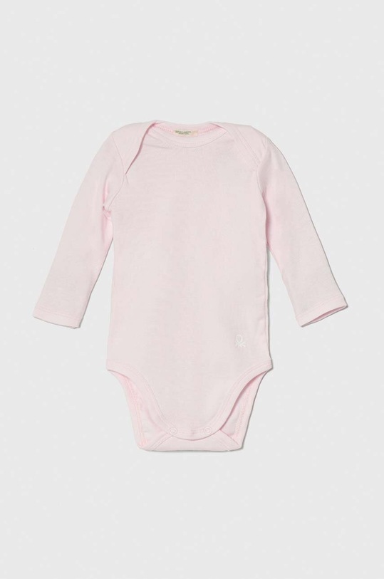 United Colors of Benetton body din bumbac pentru bebelusi 3GI70B089.W.Repropose roz SS24