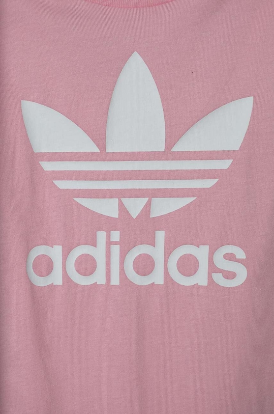 DÍVKA Dětské bavlněné dupačky adidas Originals IS7256 růžová
