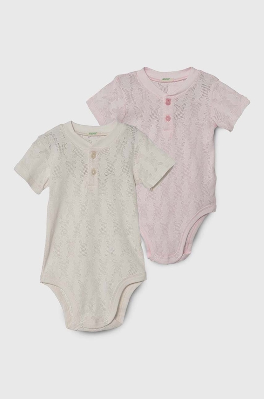 United Colors of Benetton body bawełniane niemowlęce 2-pack Produkt niemowlęcy różowy 34KE0B00O.W.Seasonal