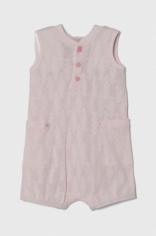 United Colors of Benetton rampers bawełniany niemowlęcy Produkt niemowlęcy różowy 34KE0T01P.W.Seasonal