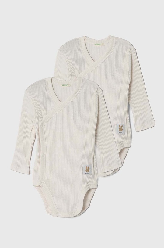 United Colors of Benetton body bawełniane niemowlęce 2-pack Produkt niemowlęcy beżowy 3FMG0B00K.W.Seasonal