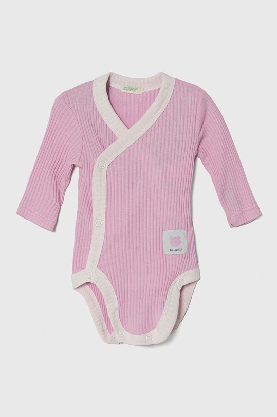 Dziewczynka United Colors of Benetton body bawełniane niemowlęce 2-pack 3FMG0B00K.W.Seasonal różowy
